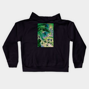 TROPICAL PASTEL ART  MIAMI FERNS FLOWERS PALM  DECO PRINT Kids Hoodie